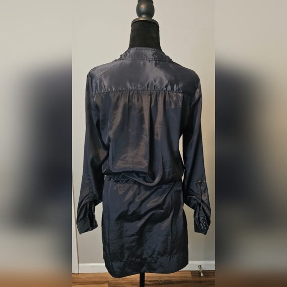 Venus Pewter/Blue-Gray Tie Waist Dress w/ Snap Details Size 6 - Picture 3 of 4